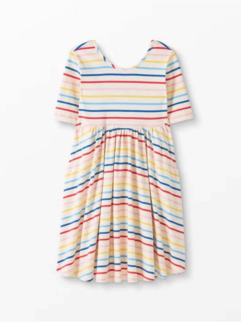 Hanna Andersson Striped Short Sleeved Skater Dress Size 6/7